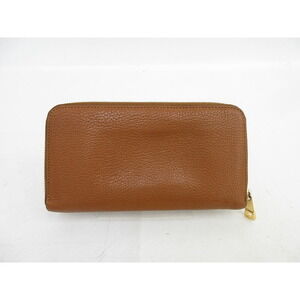 Chloe Brown Leather Zip Long Drew Round Wallet